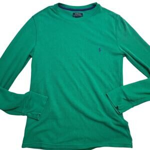 Polo Ralph Lauren Logo Waffle Knit Men's Long Sleeve Shirt sz S